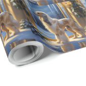 Papier Cadeau Afghan Hound With Christmas Lights Holiday (Coin rond)