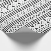 Papier Cadeau Africain blanc MudCloth du noir | inspiré (Coin)