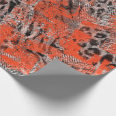 Papier Cadeau Africain, tribal. Noir, rouge, gris. (Coin)