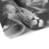 Papier Cadeau africaine lion mâle closeup macro (Coin rond)