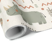 Papier Cadeau African Animal Parade Tribal Style ID1262 (Coin rond)