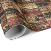 Papier Cadeau African Patchwork : Grunge Print Arrière - plan (Coin rond)