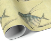 Papier Cadeau African Pompano Fish, Vintage Threadfin Trevally (Coin rond)