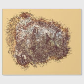 Papier Cadeau Afrique Abstraite Lion (Plat)