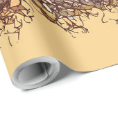 Papier Cadeau Afrique Abstraite Lion (Coin rond)