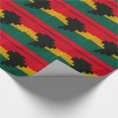 Papier Cadeau Afrique Noir Rouge Or Vert Crochet Artiste Impress (Coin)