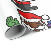 Papier Cadeau afrique noir santa claus xmas (Coin rond)