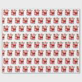 Papier Cadeau Afro-Américain M. et Mme Santa Claus Noël (Plat)