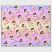 Papier Cadeau Afro-Américaine Fairy Princesse Ballerina (Plat)