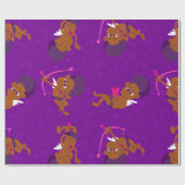 Papier Cadeau afro angel black cupid african cherub valentine (Plat)