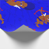 Papier Cadeau afro angel noir cupide africain chérub coeur bleu (Coin)