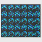 Papier Cadeau Afro Diva Bleu (Plat)