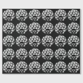 Papier Cadeau Afro Diva Noir & Blanc (Plat)