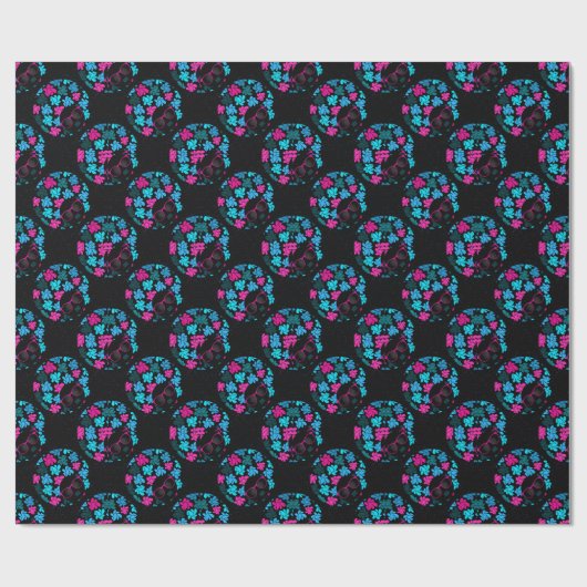 Papier Cadeau Afro Diva Turquoise & Rose Chaud (Plat)