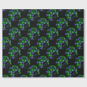 Papier Cadeau Afro Diva Vert & Bleu (Plat)