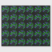 Papier Cadeau Afro Diva Vert & Bleu (Plat)