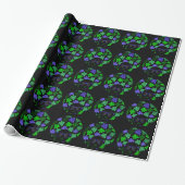 Papier Cadeau Afro Diva Vert & Bleu (Déroulé)