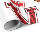 Papier Cadeau Afro Girl, Reindeer, Red Nose, Noël, Noir (Coin rond)