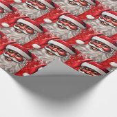 Papier Cadeau Afro Père Noël, Black Père Noël, Noël, Africain Am (Coin)