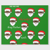 Papier Cadeau Afro Père Noël Noël Black Père Noël Melanin (Plat)