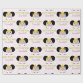 Papier Cadeau Afro Puff Unicorne African American Birthday Party (Plat)