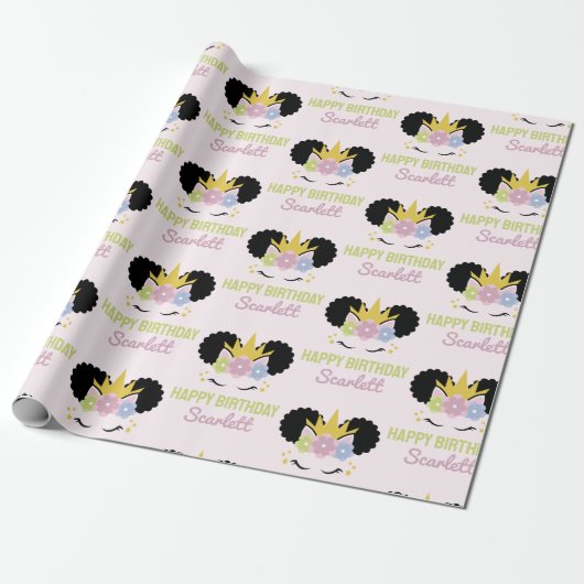 Papier Cadeau Afro Puff Unicorne African American Birthday Party (Déroulé)