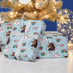 Papier Cadeau Afro Unicorn Motif de vacances