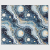 Papier Cadeau Agate Céleste | Pierre Planétaire Abstraite (Plat)