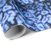 Papier Cadeau Agate de quartz bleu, motif de Geodes bleues (Coin rond)