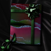 Papier Cadeau Agate dynamique | Couleur rose et vert pour bijou