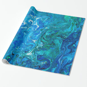 Papier Cadeau Agate folle élégante 2 de dentelle - Aqua bleu