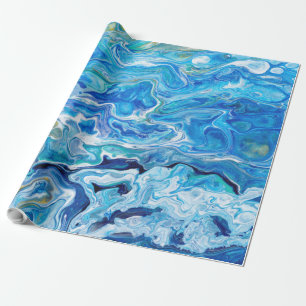 Papier Cadeau Agate folle élégante 6 de dentelle - bleu d'océ