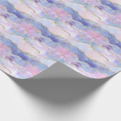 Papier Cadeau Agate Glitter Branché Bleu Rose Violet  (Coin)