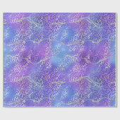 Papier Cadeau Agate Léopard Argent | Dégradé Abstrait Glamour (Plat)