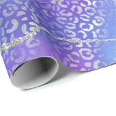 Papier Cadeau Agate Léopard Argent | Dégradé Abstrait Glamour (Coin rond)