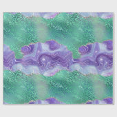 Papier Cadeau Agate Léopard Vert | Motif de Pierre Abstraite Gla (Plat)