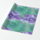 Papier Cadeau Agate Léopard Vert | Motif de Pierre Abstraite Gla (Déroulé)