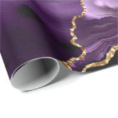 Papier Cadeau Agate Purple Gold Parties scintillant Votre nom En (Coin rond)