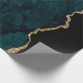 Papier Cadeau Agate sarcelle et or (Coin)