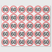 Papier Cadeau Âge 60 (Plat)