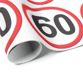 Papier Cadeau Âge 60 (Coin rond)
