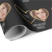 Papier Cadeau Âge, nom et photo personnalisés (Coin rond)