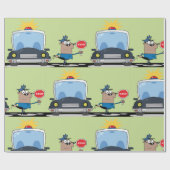 Papier Cadeau Agent de police du dessin (Plat)