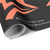 Papier Cadeau Agent immobilier noir élégant et unique (Coin rond)