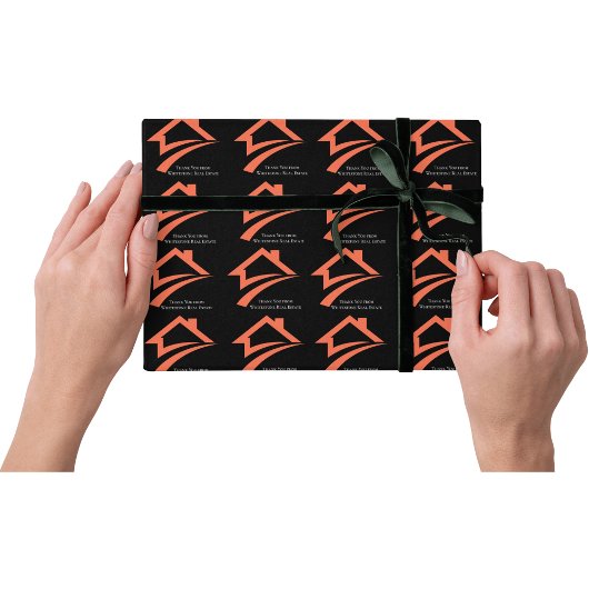 Papier Cadeau Agent immobilier noir élégant et unique