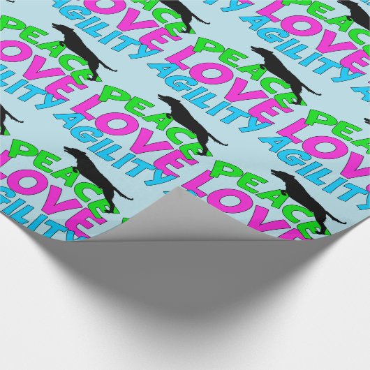 Papier Cadeau Agilité du chien mignon bleu (Coin)