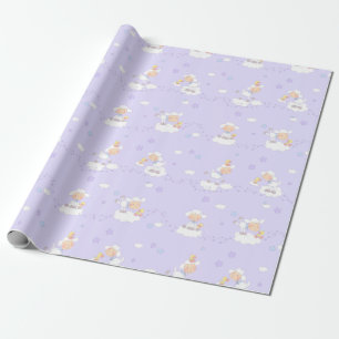 Papier Cadeau Agneau doux sur le nuage