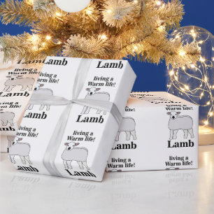 Papier Cadeau Agneau Vivant Une Vie Chaude Agneau Drôle