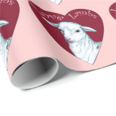 Papier Cadeau Agneaux d'amour (Coin rond)