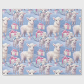 Papier Cadeau Agneaux et cadeaux pastel doux (Plat)